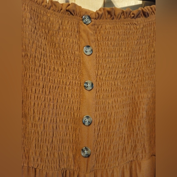 Jolie & Joy-  Size 2X Brown/Tan tube top style jumpsuit, strapless - Picture 4 of 8